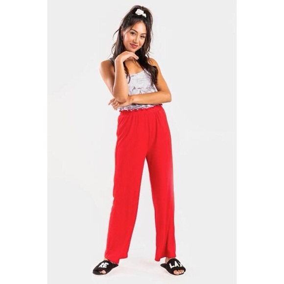 NWT Francesca’s Kamila Ruffle Waist Lounge Pants S - Picture 1 of 8